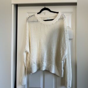 Old Navy Open Knit Cream Sweater